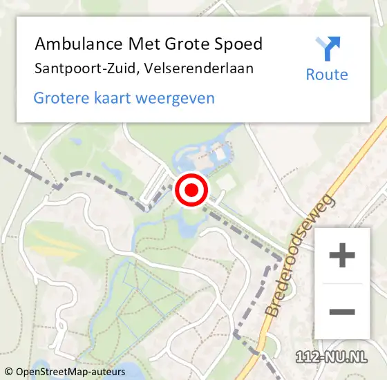 Locatie op kaart van de 112 melding: Ambulance Met Grote Spoed Naar Santpoort-Zuid, Velserenderlaan op 7 februari 2017 17:33