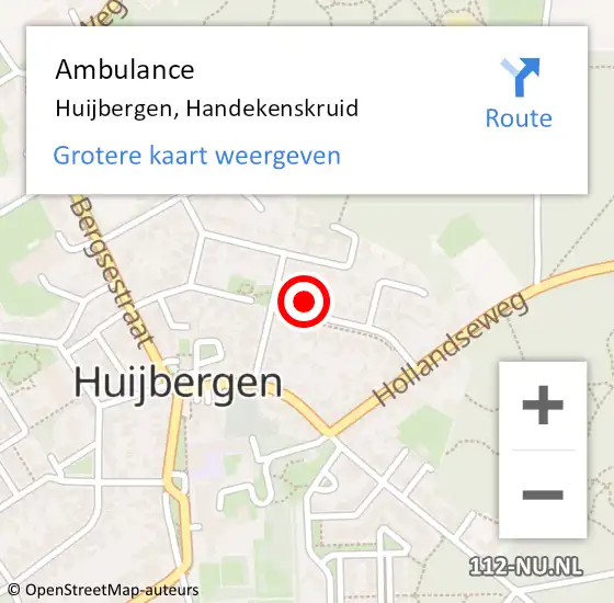 Locatie op kaart van de 112 melding: Ambulance Huijbergen, Handekenskruid op 7 februari 2017 17:38