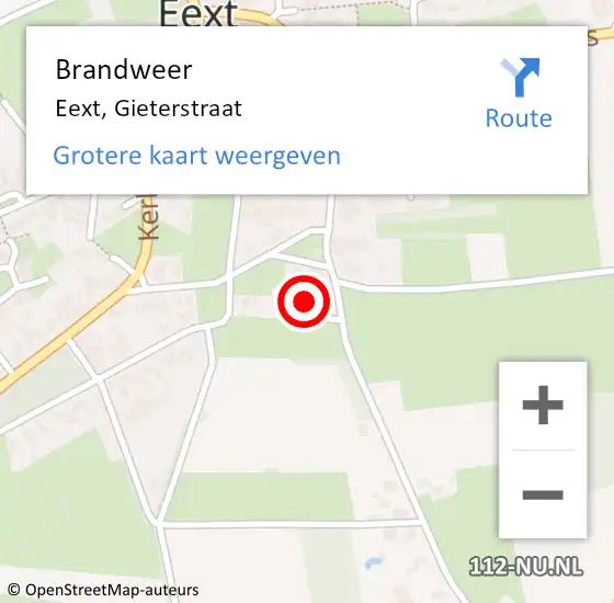 Locatie op kaart van de 112 melding: Brandweer Eext, Gieterstraat op 7 februari 2017 18:33