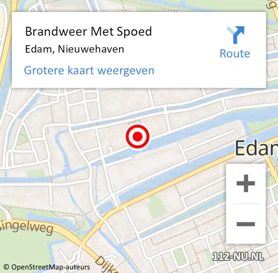 Locatie op kaart van de 112 melding: Brandweer Met Spoed Naar Edam, Nieuwehaven op 7 februari 2017 18:34