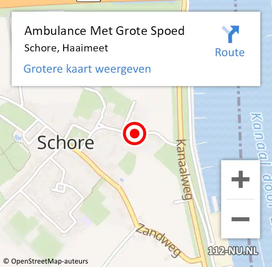 Locatie op kaart van de 112 melding: Ambulance Met Grote Spoed Naar Schore, Haaimeet op 7 februari 2017 20:13