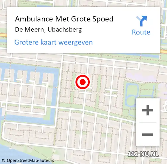Locatie op kaart van de 112 melding: Ambulance Met Grote Spoed Naar De Meern, Ubachsberg op 7 februari 2017 20:34