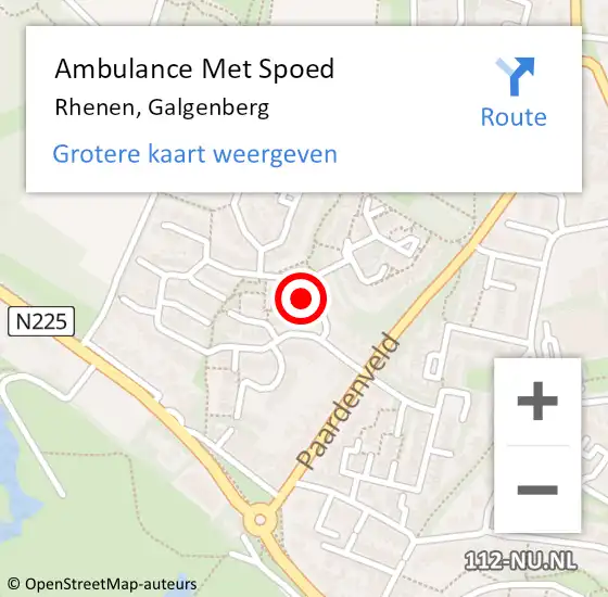 Locatie op kaart van de 112 melding: Ambulance Met Spoed Naar Rhenen, Galgenberg op 7 februari 2017 23:15