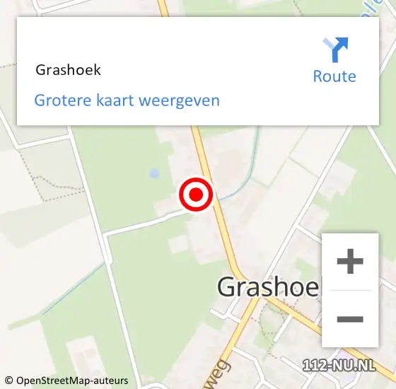 Locatie op kaart van de 112 melding:  Grashoek op 7 februari 2017 23:37