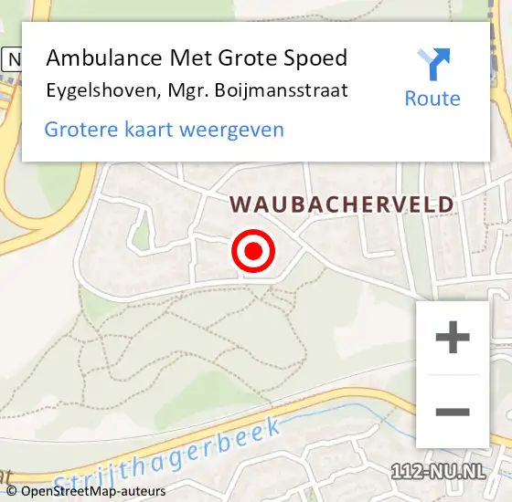 Locatie op kaart van de 112 melding: Ambulance Met Grote Spoed Naar Eygelshoven, Mgr. Boijmansstraat op 8 februari 2017 00:22
