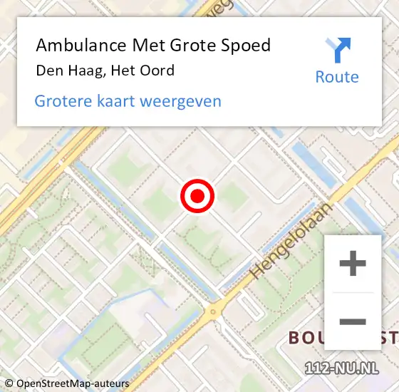 Locatie op kaart van de 112 melding: Ambulance Met Grote Spoed Naar Den Haag, Het Oord op 8 februari 2017 02:14