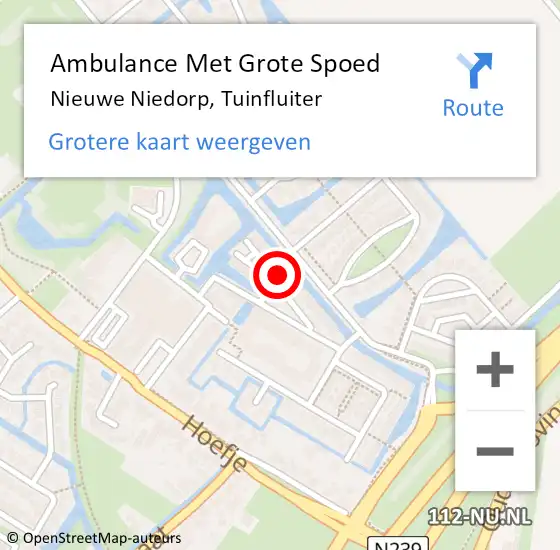 Locatie op kaart van de 112 melding: Ambulance Met Grote Spoed Naar Nieuwe Niedorp, Tuinfluiter op 8 februari 2017 04:26