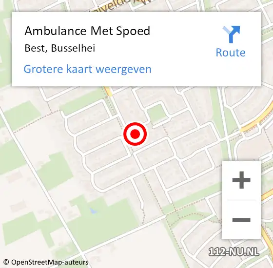 Locatie op kaart van de 112 melding: Ambulance Met Spoed Naar Best, Busselhei op 8 februari 2017 07:53