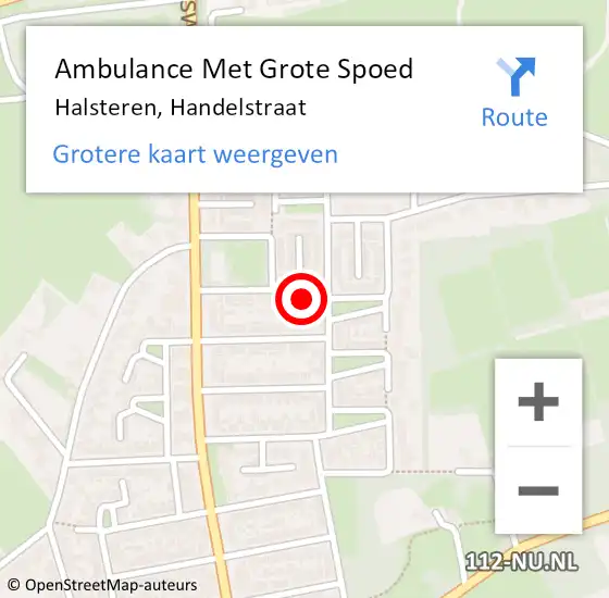 Locatie op kaart van de 112 melding: Ambulance Met Grote Spoed Naar Halsteren, Handelstraat op 8 februari 2017 10:00