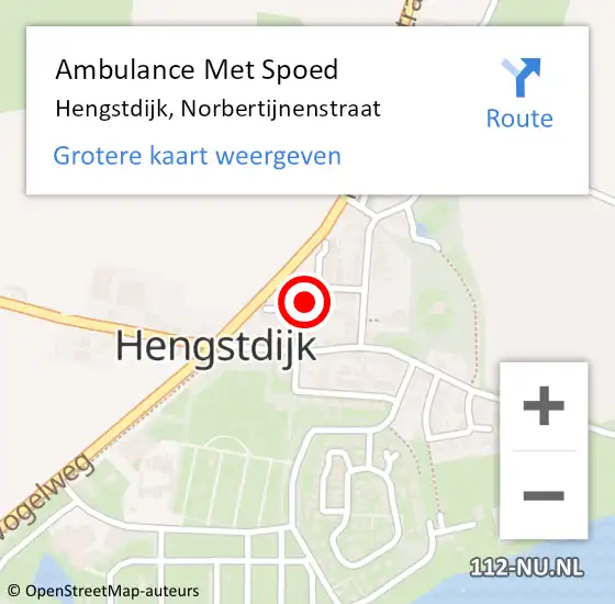 Locatie op kaart van de 112 melding: Ambulance Met Spoed Naar Hengstdijk, Norbertijnenstraat op 8 februari 2017 10:02