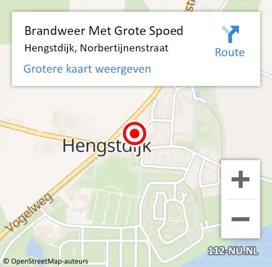 Locatie op kaart van de 112 melding: Brandweer Met Grote Spoed Naar Hengstdijk, Norbertijnenstraat op 8 februari 2017 10:03