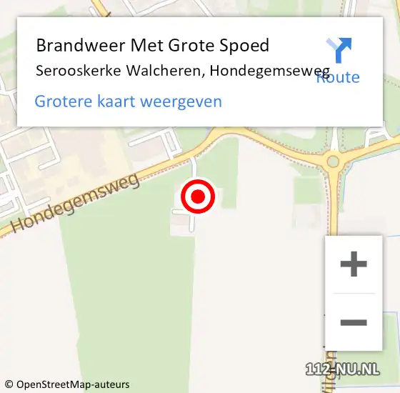 Locatie op kaart van de 112 melding: Brandweer Met Grote Spoed Naar Serooskerke Walcheren, Hondegemseweg op 10 januari 2014 12:29