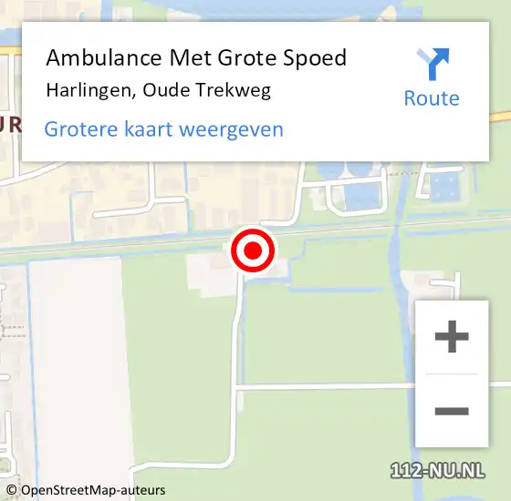 Locatie op kaart van de 112 melding: Ambulance Met Grote Spoed Naar Harlingen, Oude Trekweg op 8 februari 2017 10:59