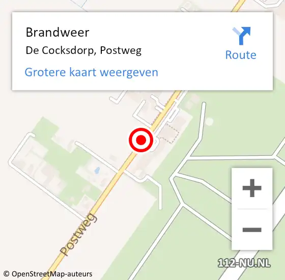 Locatie op kaart van de 112 melding: Brandweer De Cocksdorp, Postweg op 8 februari 2017 11:38