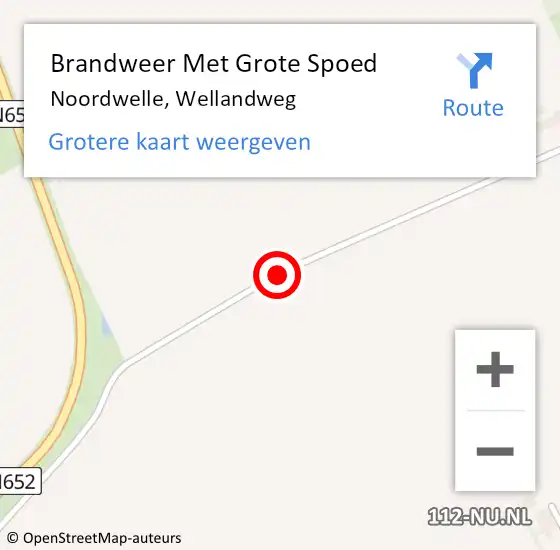 Locatie op kaart van de 112 melding: Brandweer Met Grote Spoed Naar Noordwelle, Wellandweg op 8 februari 2017 11:46