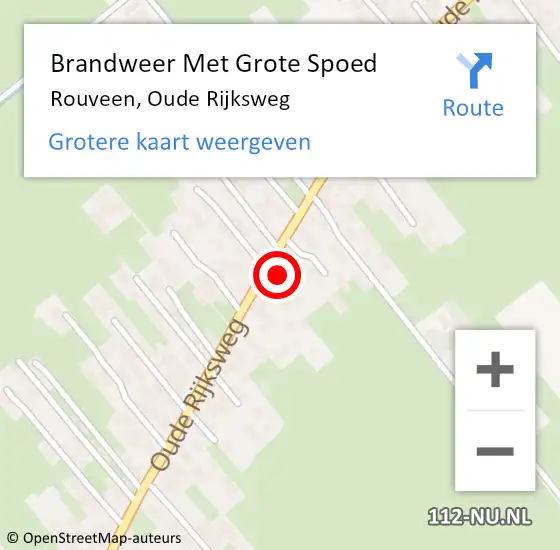 Locatie op kaart van de 112 melding: Brandweer Met Grote Spoed Naar Rouveen, Oude Rijksweg op 8 februari 2017 12:05