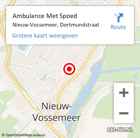 Locatie op kaart van de 112 melding: Ambulance Met Spoed Naar Nieuw-Vossemeer, Dortmundstraat op 8 februari 2017 12:42