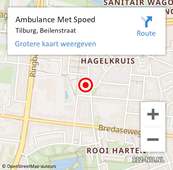 Locatie op kaart van de 112 melding: Ambulance Met Spoed Naar Tilburg, Beilenstraat op 8 februari 2017 13:28