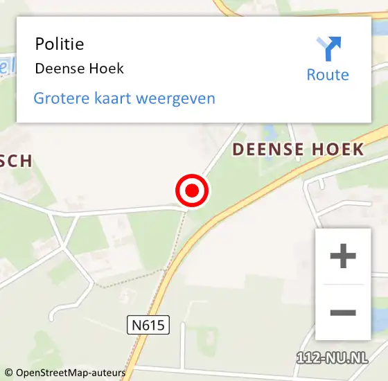 Locatie op kaart van de 112 melding: Politie Deense Hoek op 8 februari 2017 13:56
