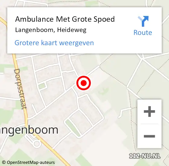 Locatie op kaart van de 112 melding: Ambulance Met Grote Spoed Naar Langenboom, Heideweg op 8 februari 2017 13:58