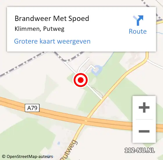 Locatie op kaart van de 112 melding: Brandweer Met Spoed Naar Klimmen, Putweg op 8 februari 2017 14:14