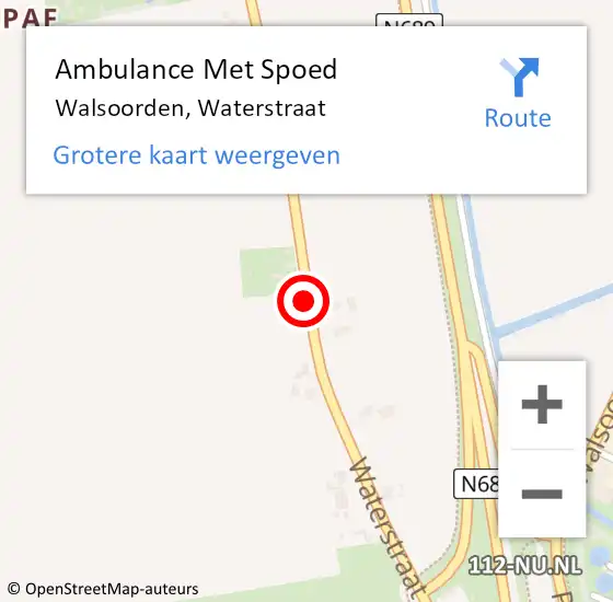 Locatie op kaart van de 112 melding: Ambulance Met Spoed Naar Walsoorden, Waterstraat op 8 februari 2017 17:17