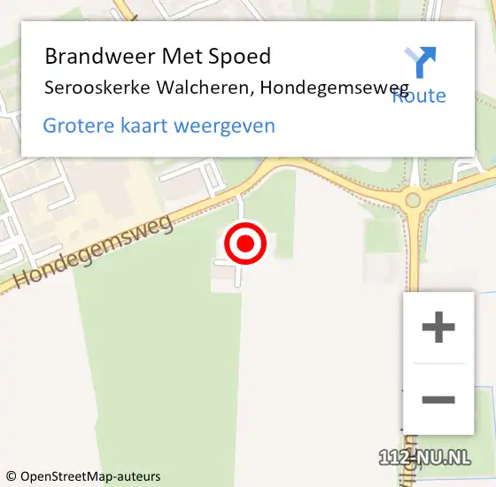 Locatie op kaart van de 112 melding: Brandweer Met Spoed Naar Serooskerke Walcheren, Hondegemseweg op 10 januari 2014 13:09