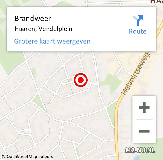 Locatie op kaart van de 112 melding: Brandweer Haaren, Vendelplein op 8 februari 2017 19:37