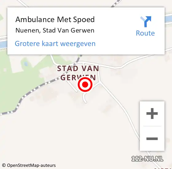 Locatie op kaart van de 112 melding: Ambulance Met Spoed Naar Nuenen, Stad Van Gerwen op 8 februari 2017 20:48