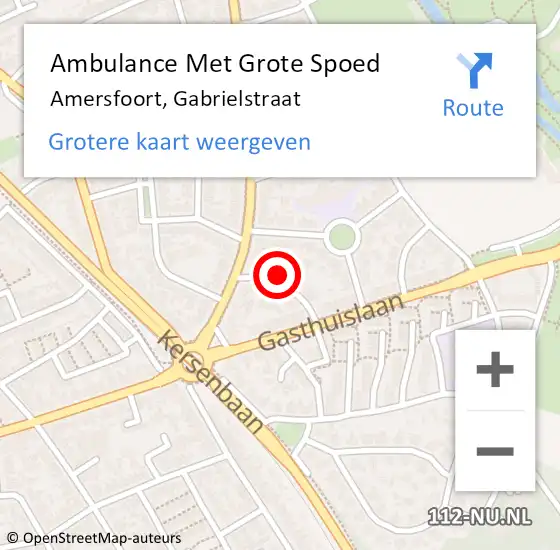 Locatie op kaart van de 112 melding: Ambulance Met Grote Spoed Naar Amersfoort, Gabrielstraat op 8 februari 2017 22:09