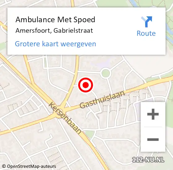 Locatie op kaart van de 112 melding: Ambulance Met Spoed Naar Amersfoort, Gabrielstraat op 8 februari 2017 22:38