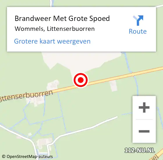 Locatie op kaart van de 112 melding: Brandweer Met Grote Spoed Naar Wommels, Littenserbuorren op 8 februari 2017 23:46