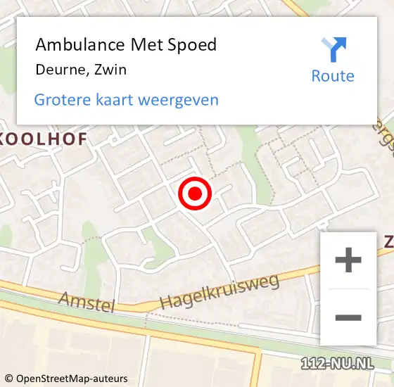 Locatie op kaart van de 112 melding: Ambulance Met Spoed Naar Deurne, Zwin op 9 februari 2017 01:55