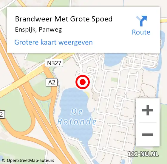 Locatie op kaart van de 112 melding: Brandweer Met Grote Spoed Naar Enspijk, Panweg op 9 februari 2017 04:38