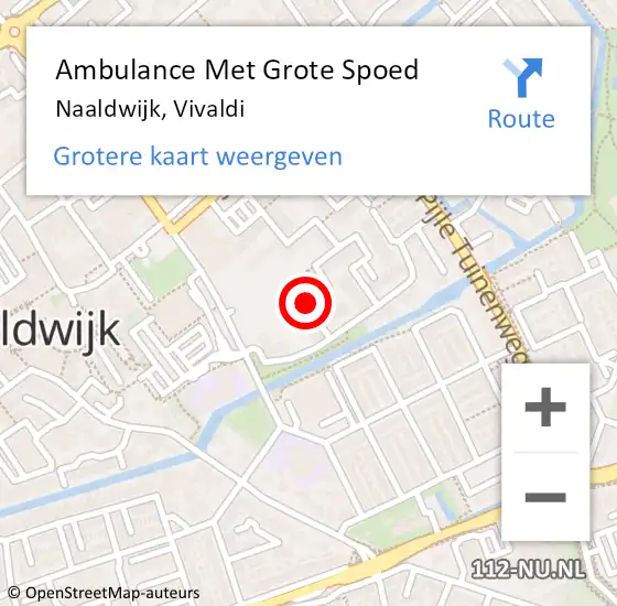 Locatie op kaart van de 112 melding: Ambulance Met Grote Spoed Naar Naaldwijk, Vivaldi op 9 februari 2017 04:57