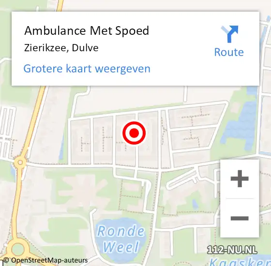 Locatie op kaart van de 112 melding: Ambulance Met Spoed Naar Zierikzee, Dulve op 9 februari 2017 06:29