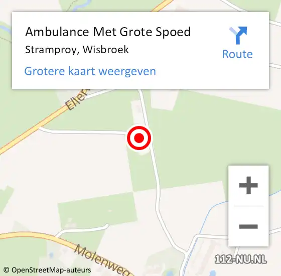 Locatie op kaart van de 112 melding: Ambulance Met Grote Spoed Naar Stramproy, Wisbroek op 9 februari 2017 07:05