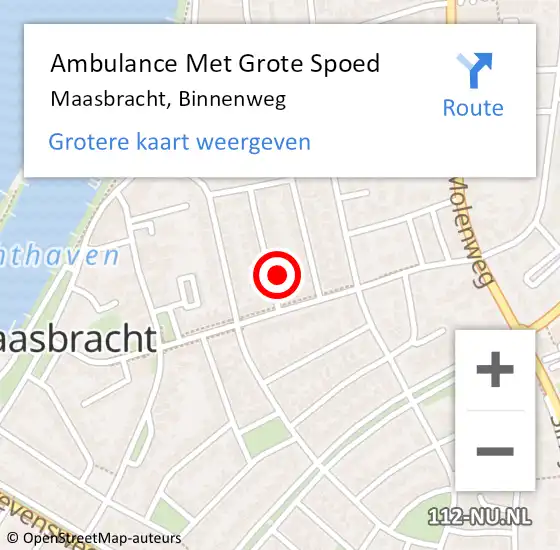 Locatie op kaart van de 112 melding: Ambulance Met Grote Spoed Naar Maasbracht, Binnenweg op 9 februari 2017 08:12