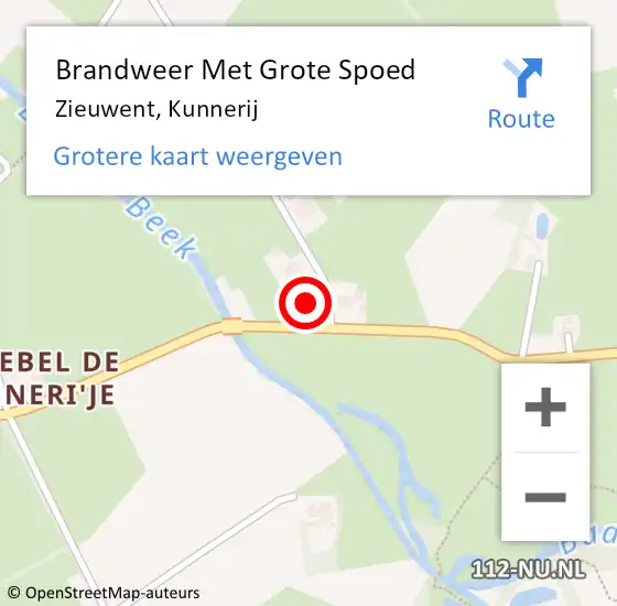 Locatie op kaart van de 112 melding: Brandweer Met Grote Spoed Naar Zieuwent, Kunnerij op 9 februari 2017 08:28