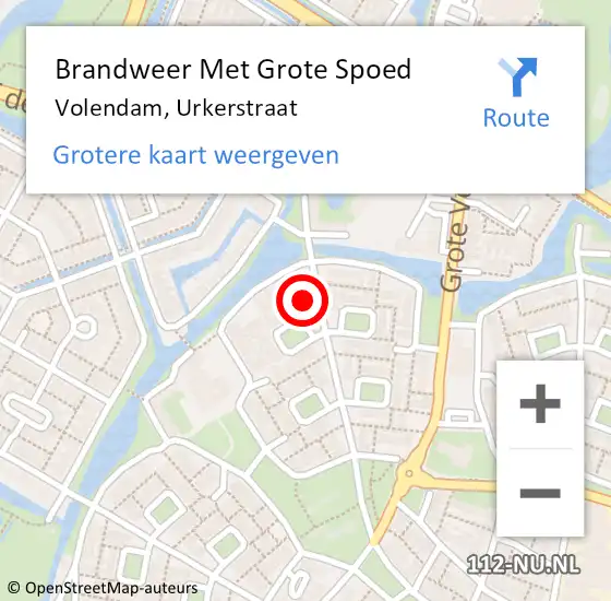 Locatie op kaart van de 112 melding: Brandweer Met Grote Spoed Naar Volendam, Urkerstraat op 9 februari 2017 08:38