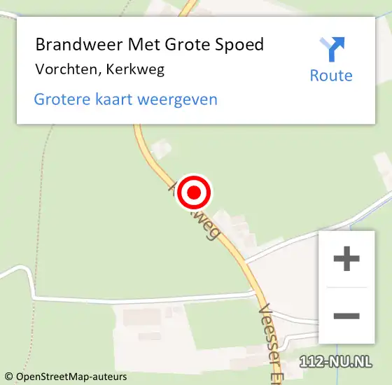 Locatie op kaart van de 112 melding: Brandweer Met Grote Spoed Naar Vorchten, Kerkweg op 9 februari 2017 10:44