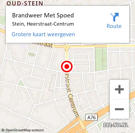 Locatie op kaart van de 112 melding: Brandweer Met Spoed Naar Stein, Heerstraat-Centrum op 9 februari 2017 10:46