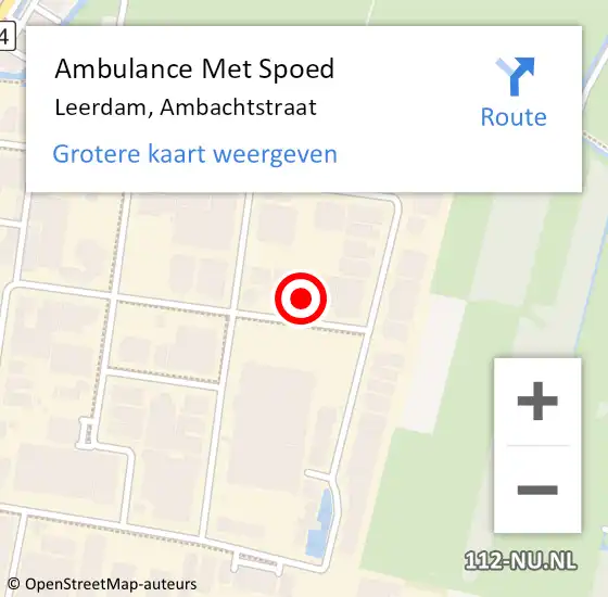 Locatie op kaart van de 112 melding: Ambulance Met Spoed Naar Leerdam, Ambachtstraat op 9 februari 2017 12:54