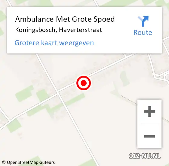 Locatie op kaart van de 112 melding: Ambulance Met Grote Spoed Naar Koningsbosch, Haverterstraat op 9 februari 2017 13:17