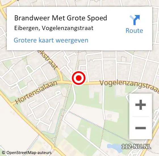 Locatie op kaart van de 112 melding: Brandweer Met Grote Spoed Naar Eibergen, Vogelenzangstraat op 9 februari 2017 15:08