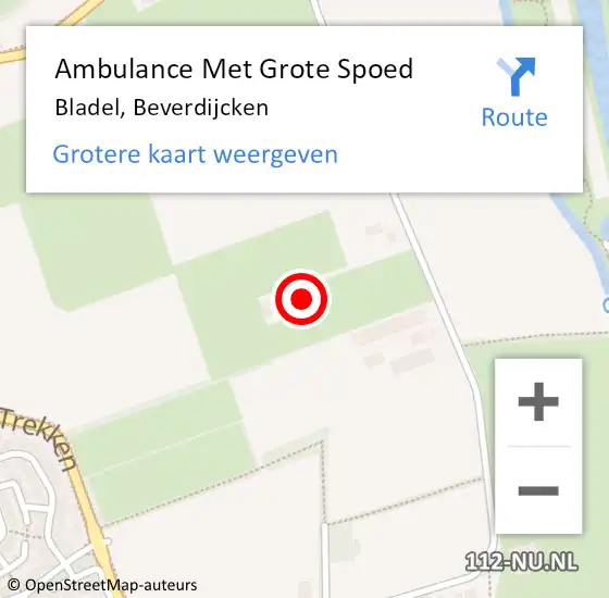 Locatie op kaart van de 112 melding: Ambulance Met Grote Spoed Naar Bladel, Beverdijcken op 9 februari 2017 17:16