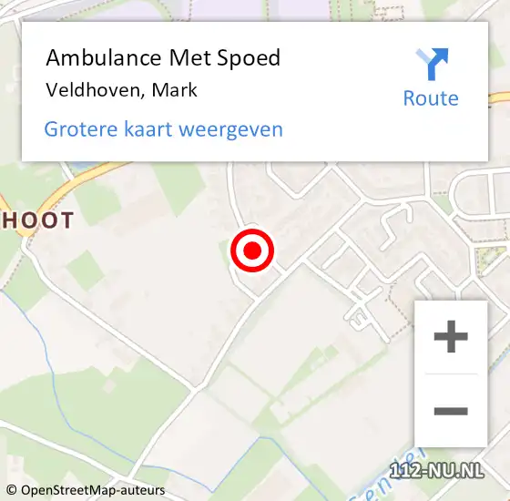 Locatie op kaart van de 112 melding: Ambulance Met Spoed Naar Veldhoven, Mark op 9 februari 2017 18:25