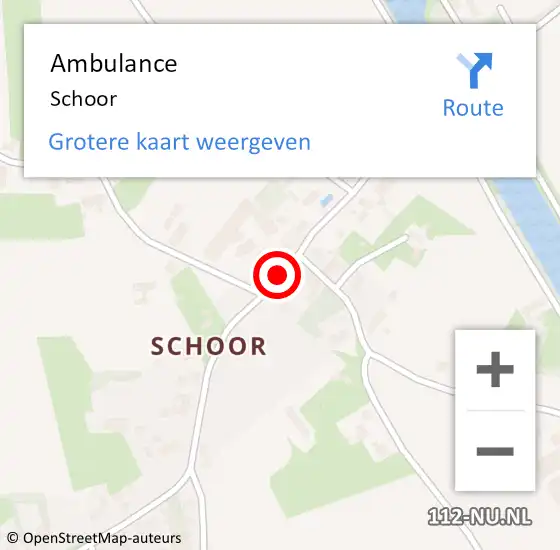 Locatie op kaart van de 112 melding: Ambulance Schoor op 10 januari 2014 14:30