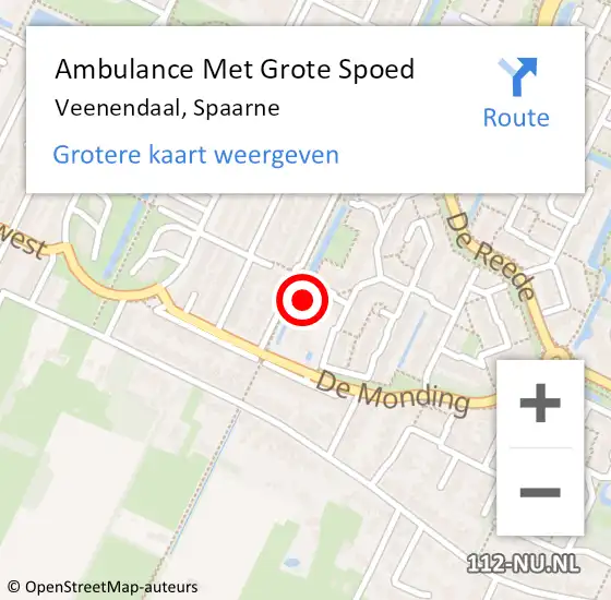 Locatie op kaart van de 112 melding: Ambulance Met Grote Spoed Naar Veenendaal, Spaarne op 9 februari 2017 22:31