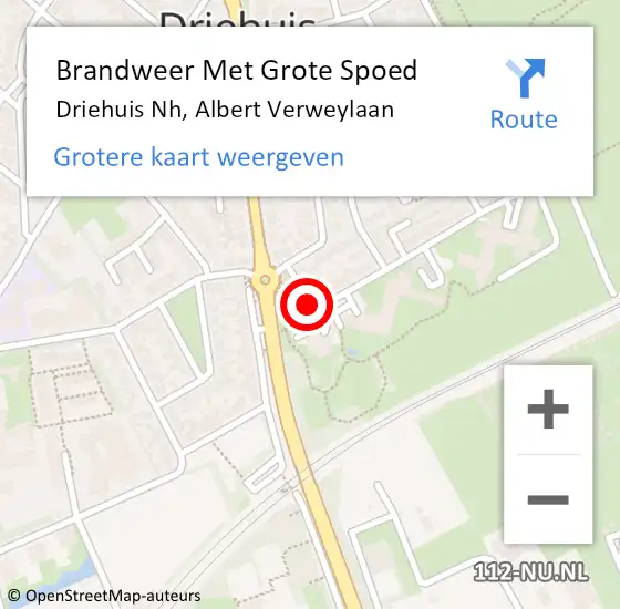 Locatie op kaart van de 112 melding: Brandweer Met Grote Spoed Naar Driehuis Nh, Albert Verweylaan op 9 februari 2017 22:43